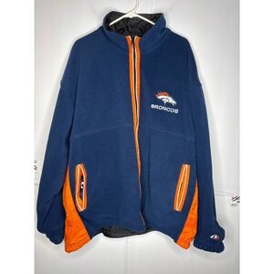 1990s Denver Broncos‎ Pro Player Korea Reversible Fleece Jacket Orange Navy NFL